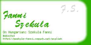 fanni szekula business card